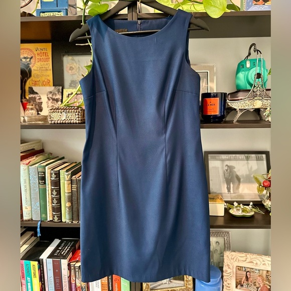AB studio preppy vintage corpcore business core classic navy sheath dress sz 4 - Picture 2 of 13